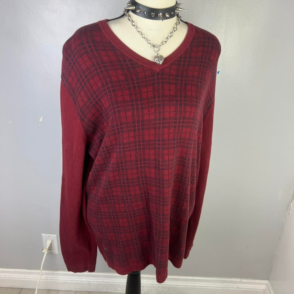 Red plaid sweater
